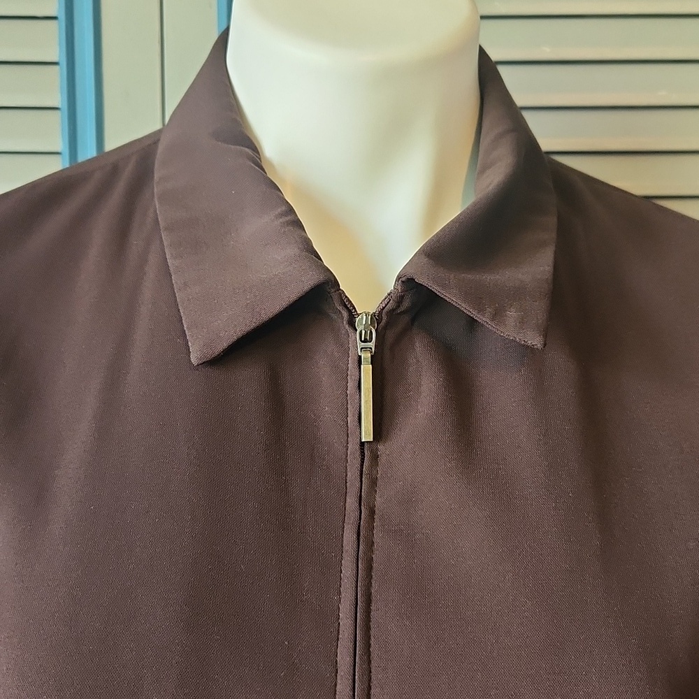Norton McNaughton Dark Brown Zippered Blazer - Picture 3 of 11